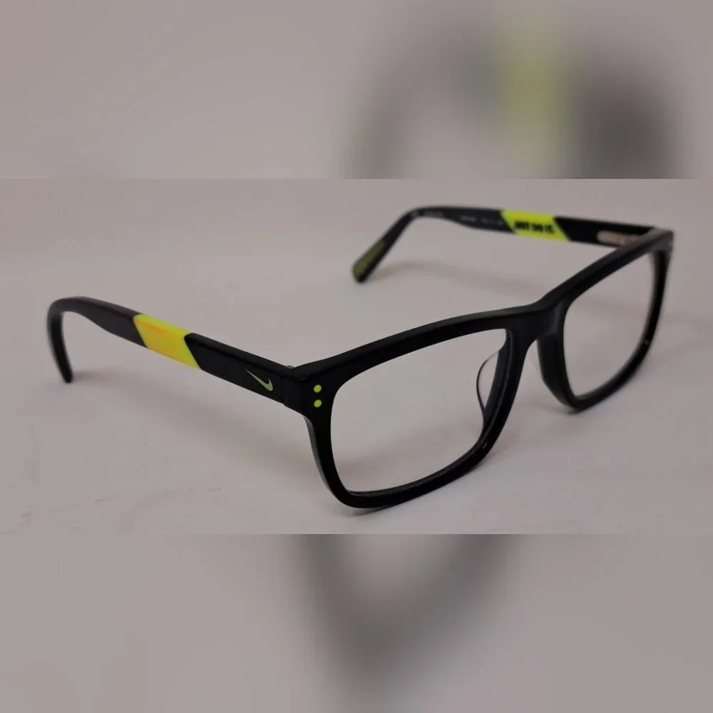 Nike Kid Glasses Frames Swoosh Black Yellow Square 5536 010 49-15-140